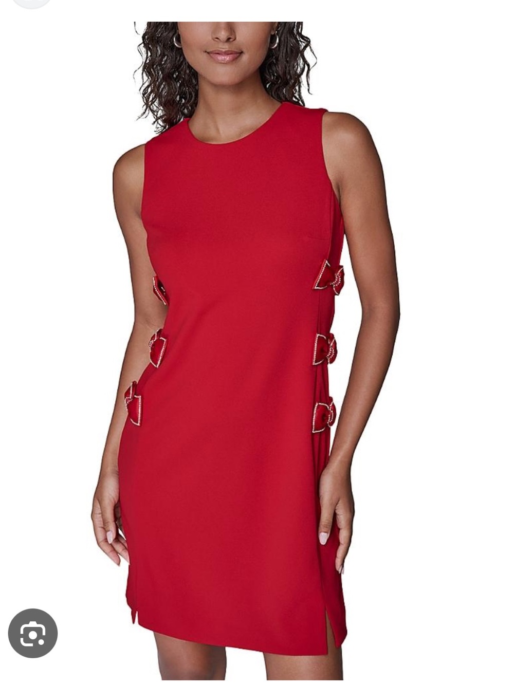 NWT Karl Lagerfeld Red Sleeveless Sheath Dress with Side Bow Details